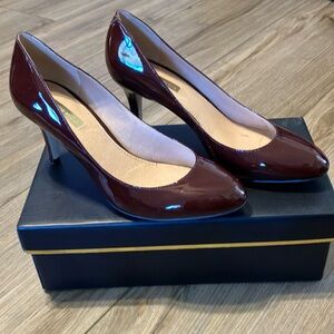 Louise Et Cie Dark Red/Port High Heels Patent Leather Size 8 M 38